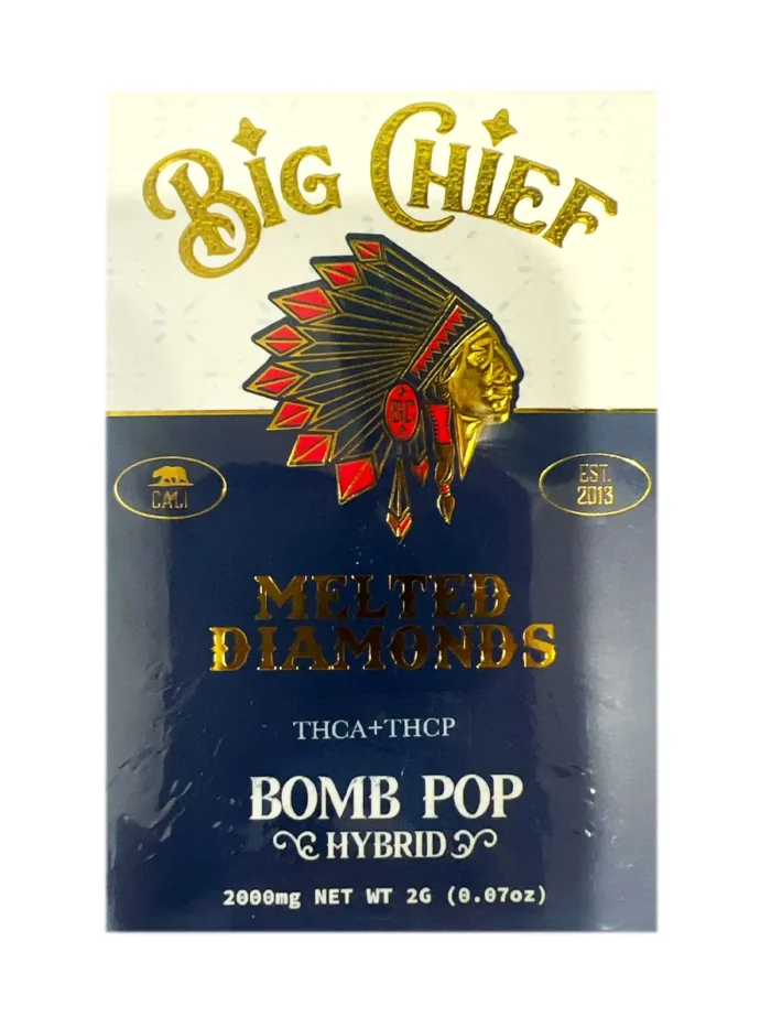 Bomb Pop Big Chief Melted Diamonds THCA+THCP Cart 2G Bomb Pop Big Chief Melted Diamonds THCA+THCP Cart 2G