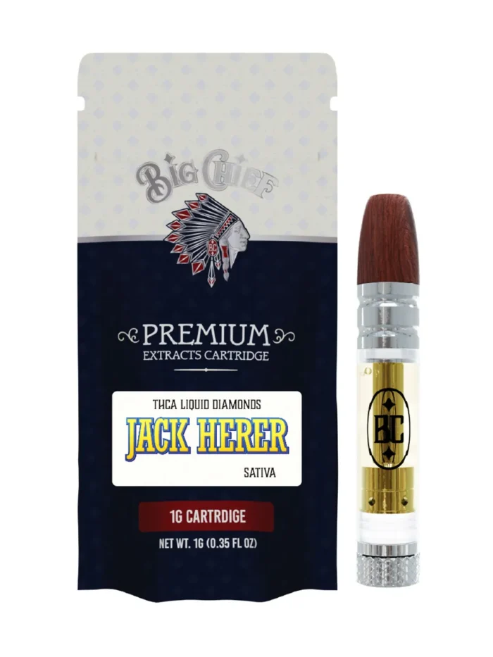 Jack Herer Big Chief Premium Extracts Liquid Diamonds THCA Cartridge 1G