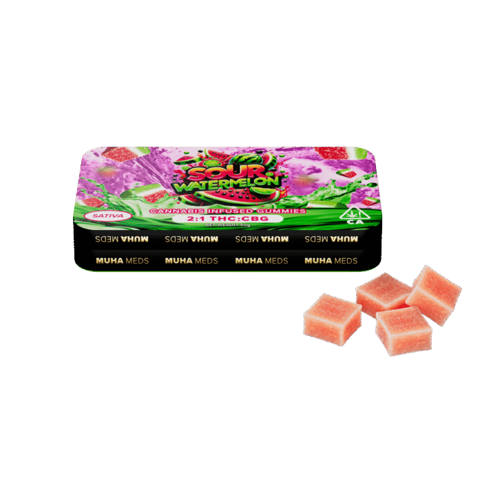 Muha Meds Sour Watermelon Gummies | Sativa - Muha Meds USA Muha Meds Sour Watermelon Gummies | Sativa - Muha Meds USA